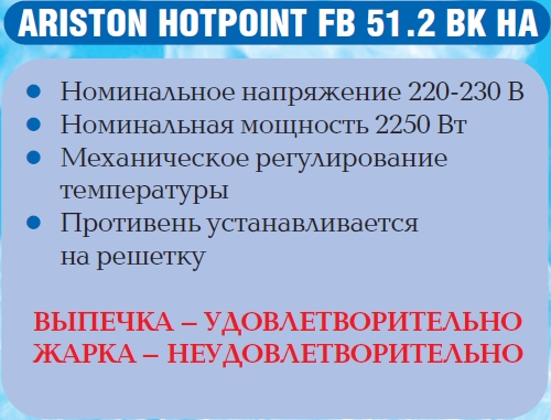 Жарочный шкаф Ariston hotpoint FB 51.2 BK HA